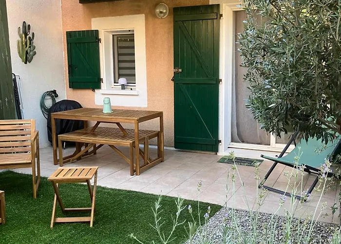 Appartement 4 étoiles avec jardin clôturé et piscine dans la résidence - Narbonne Plage