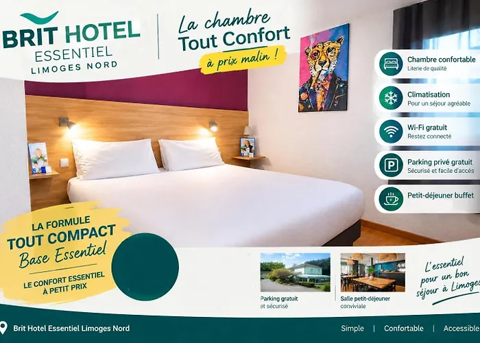 Brit Hotel Essentiel Limoges Nord Calme, Parking Gratuit, Acces Rapide A20